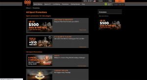 888 Sportsbook – Website Promotions