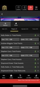 Golden Nugget Sportsbook – Mobile App Player Props