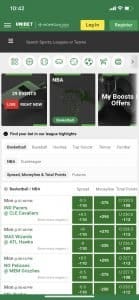 Unibet Sportsbook – Mobile Homepage