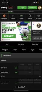 Betway – Mobile Homepage