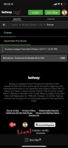 Betway – Mobile Odds Boost