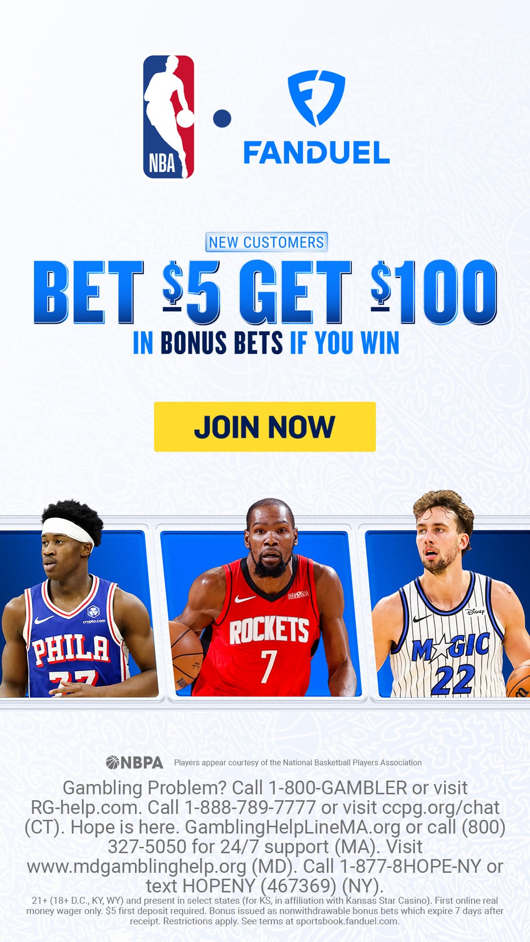 FanDuel Promo Bet $5, Get $100 in Bonus Bets If Your First Bet Wins