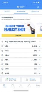 FanDuel DFS Mobile – All Contests