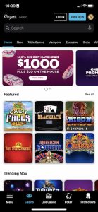 Borgata Online Casino Mobile Homepage