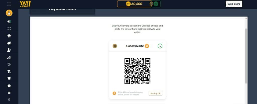 Yay Casino QR Code