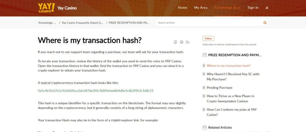 Yay Casino Support - FAQ