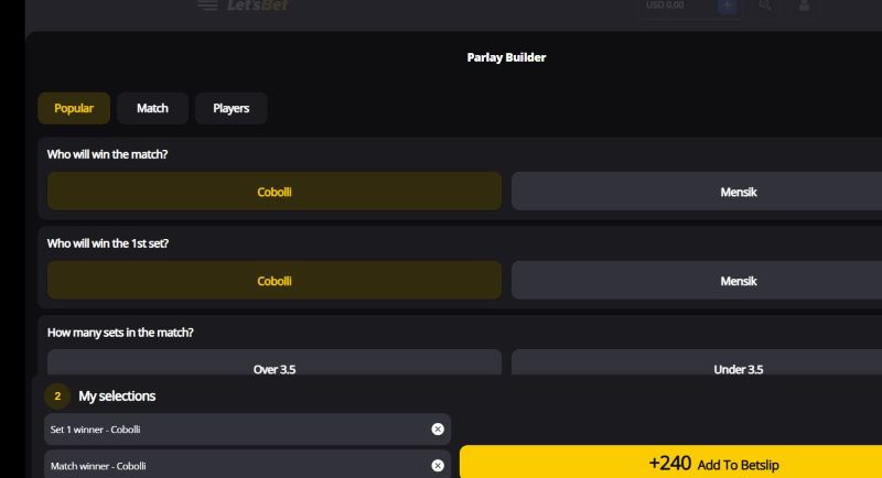 LetsBetMD SGP builder