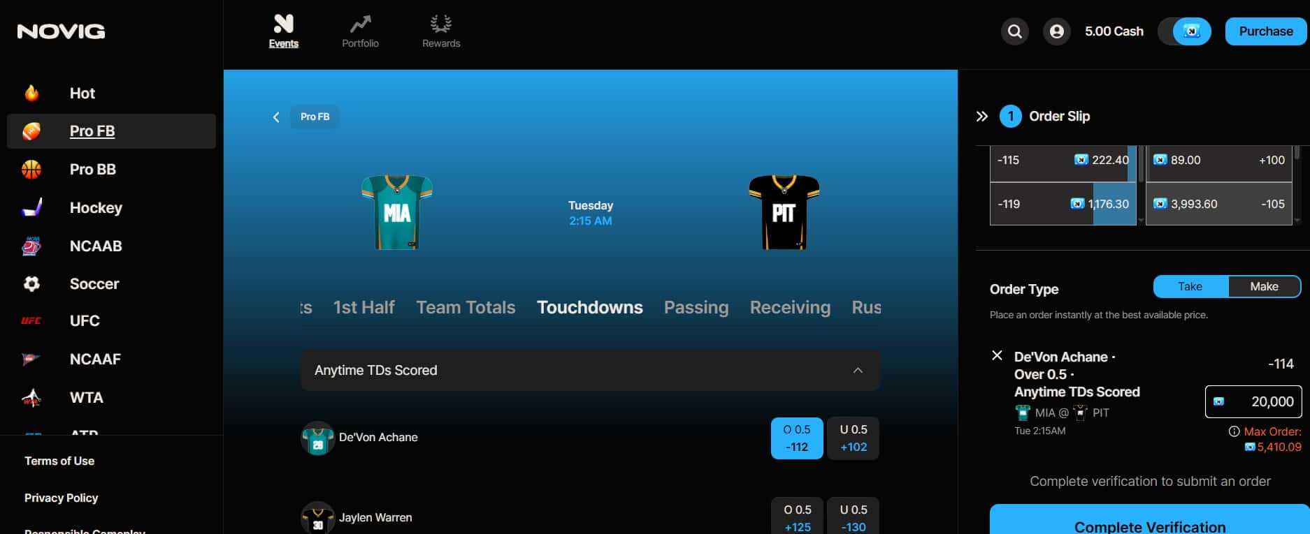 Novig liquidity app