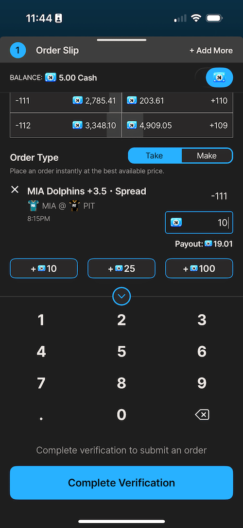 novig take betslip