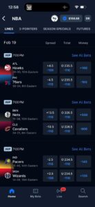 theScore NBA game listing