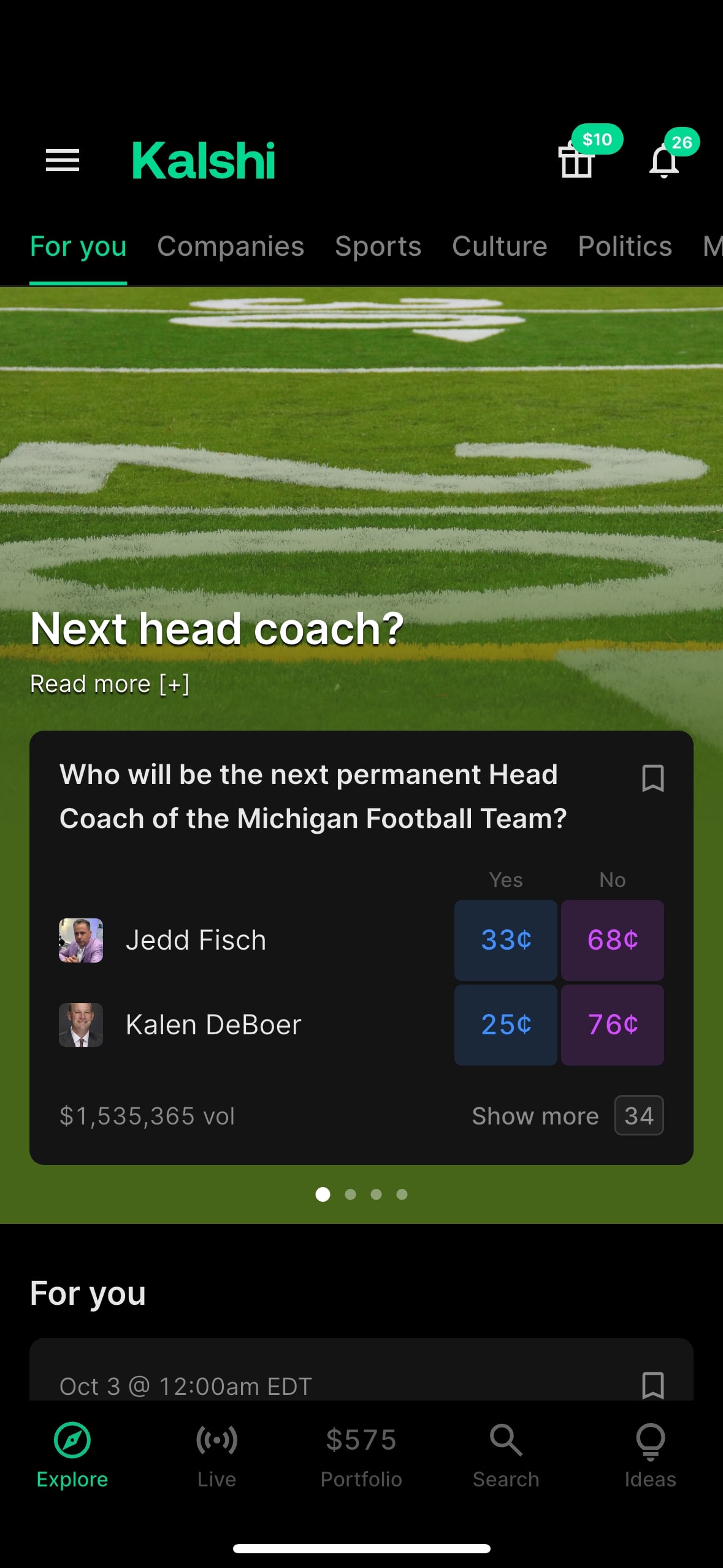 Kalshi Next Head Coach Market