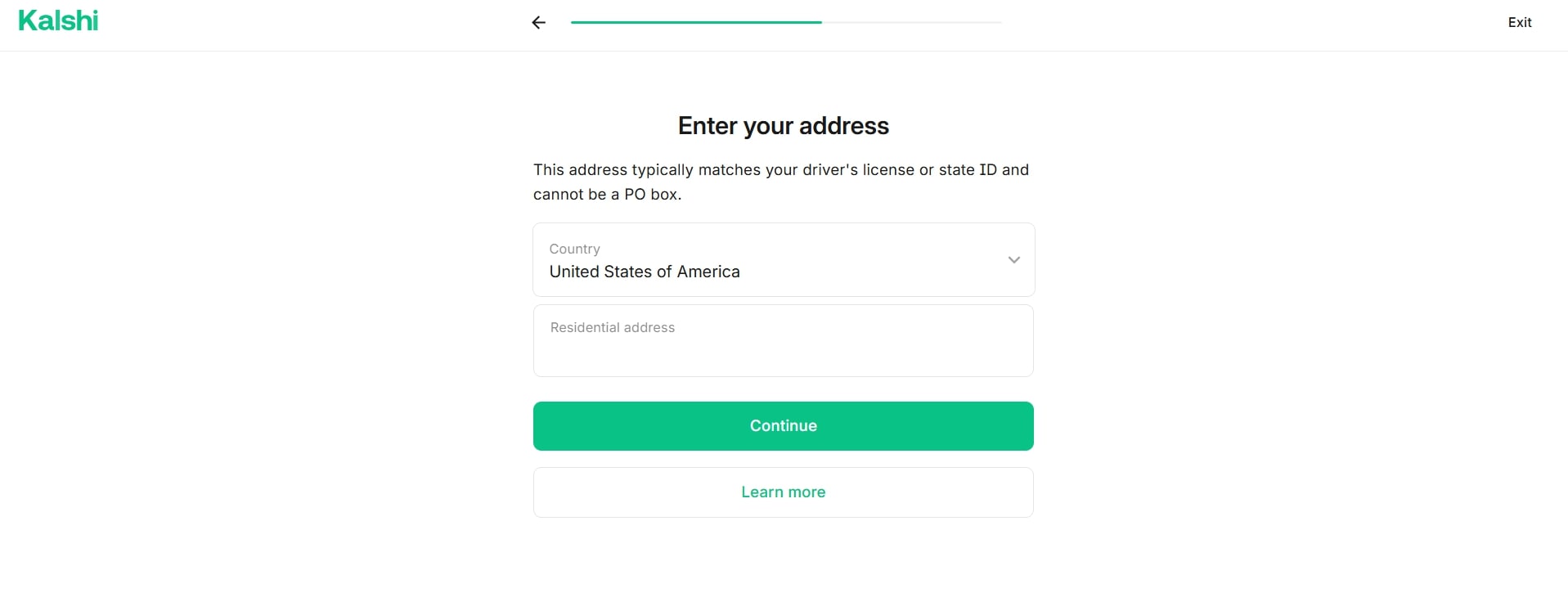 Kalshi registration step 4