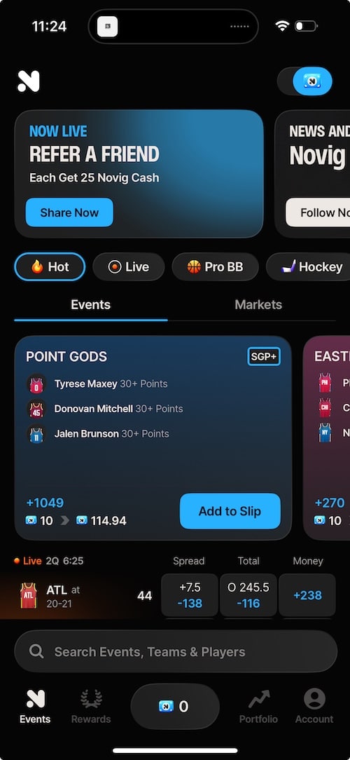 novig homepage