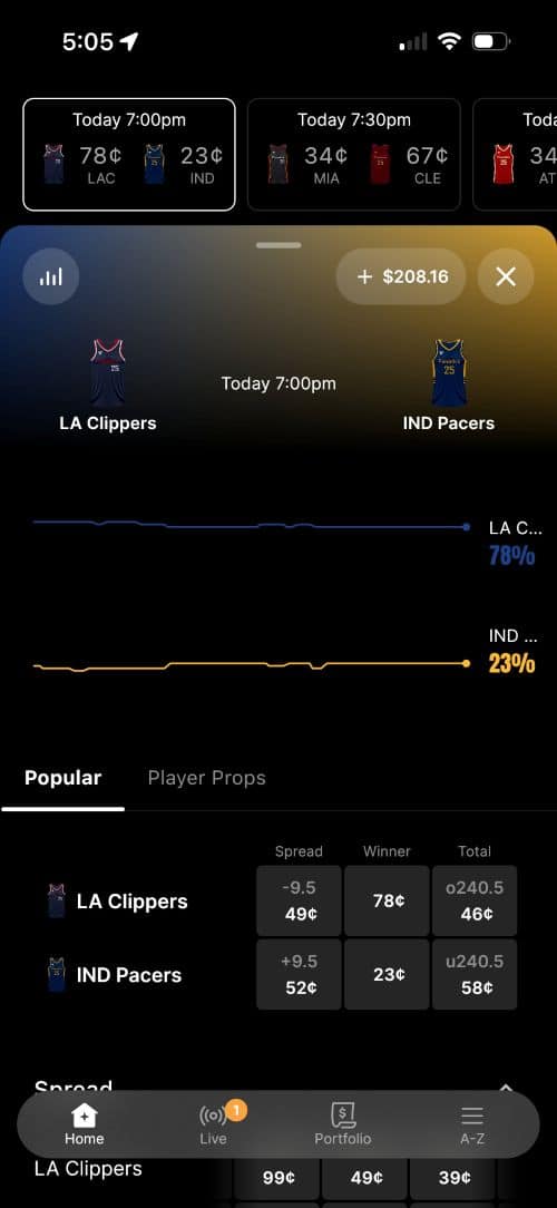Fanatics Markets in-game NBA