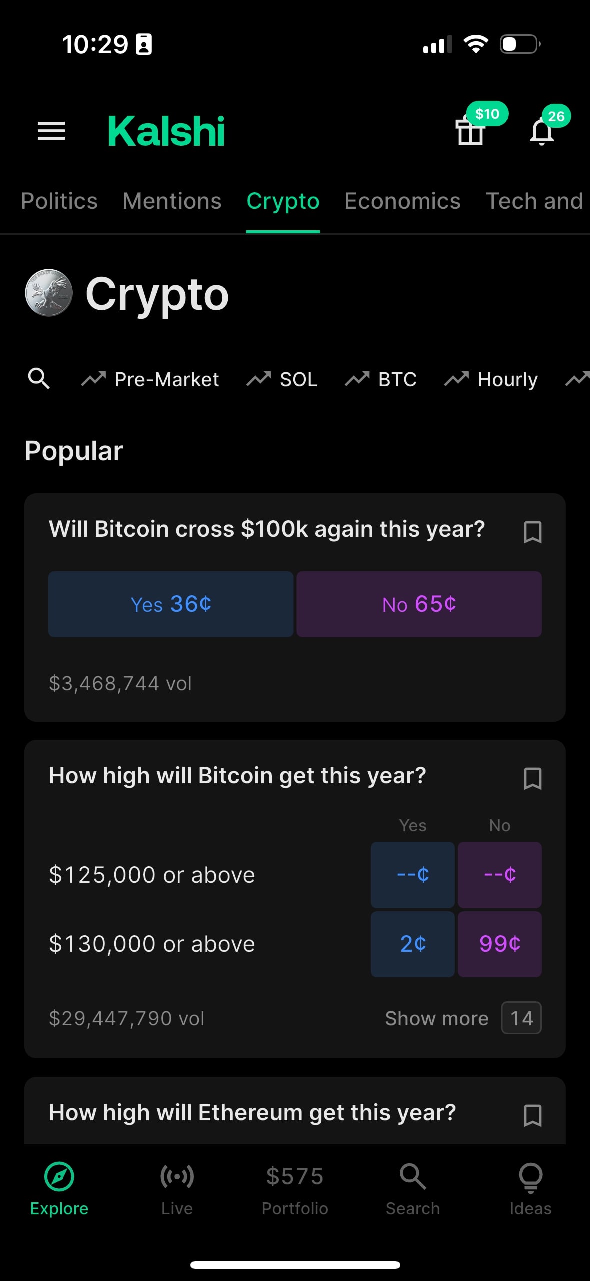 Kalshi crypto