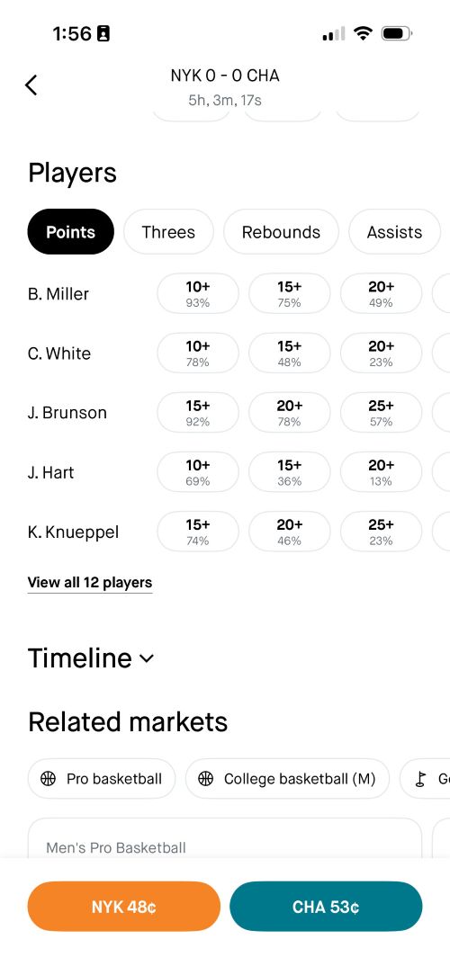 Robinhood NBA props