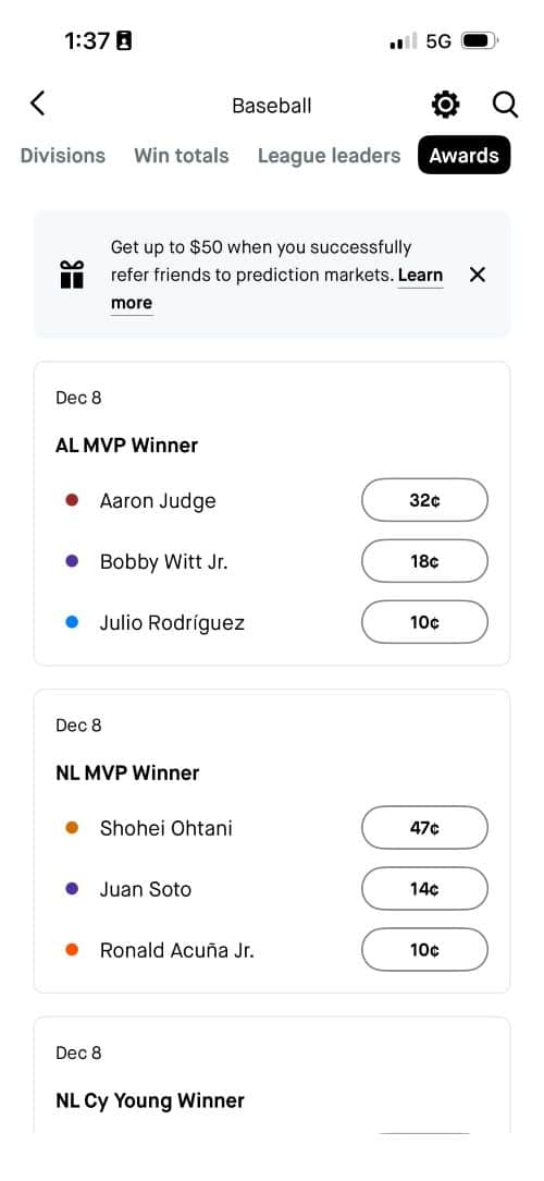 Robinhood baseball awards