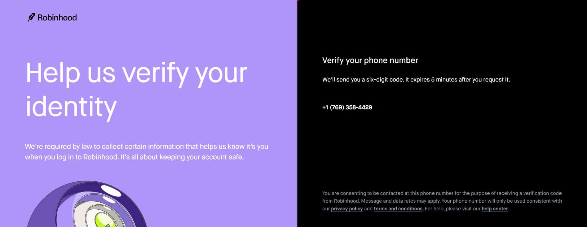 Robinhood registration step 2