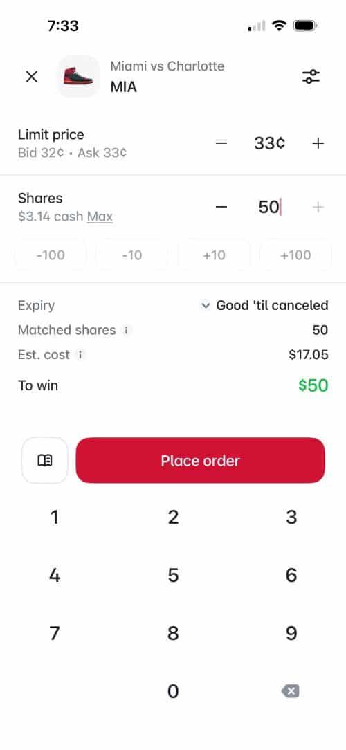 Polymarket US limit orders