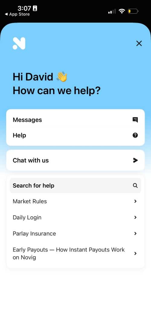 Novig help center